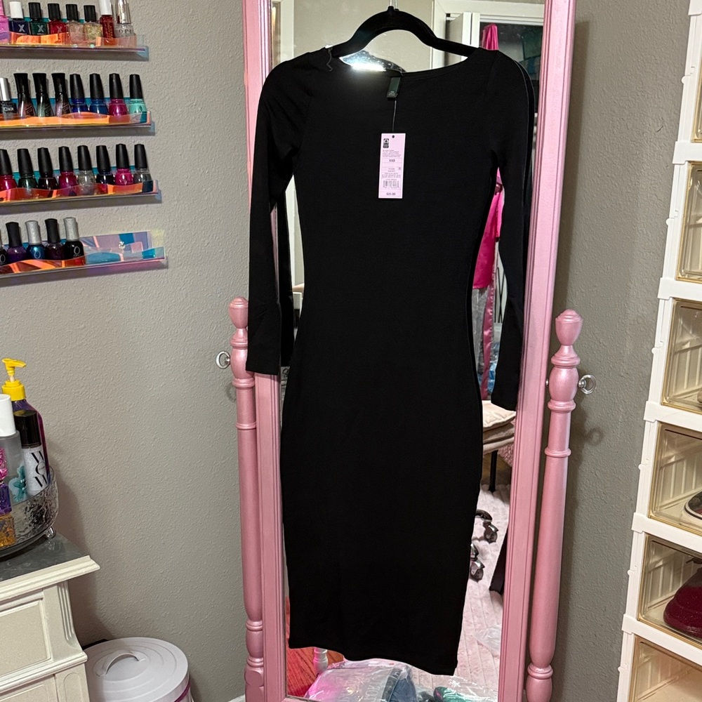 TWO - Wild Fable Elegant Black Long Sleeve Dress